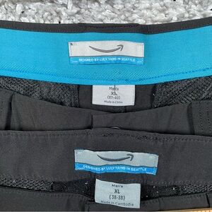 Amazon Employee Cargo Shorts Bundle of Two Mens Size XL Black Blue Stretch Work